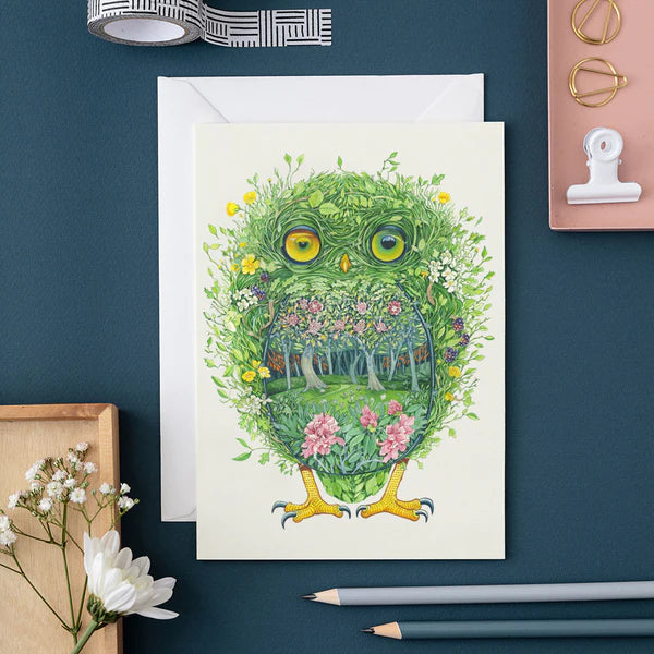 Owl in the wild woods