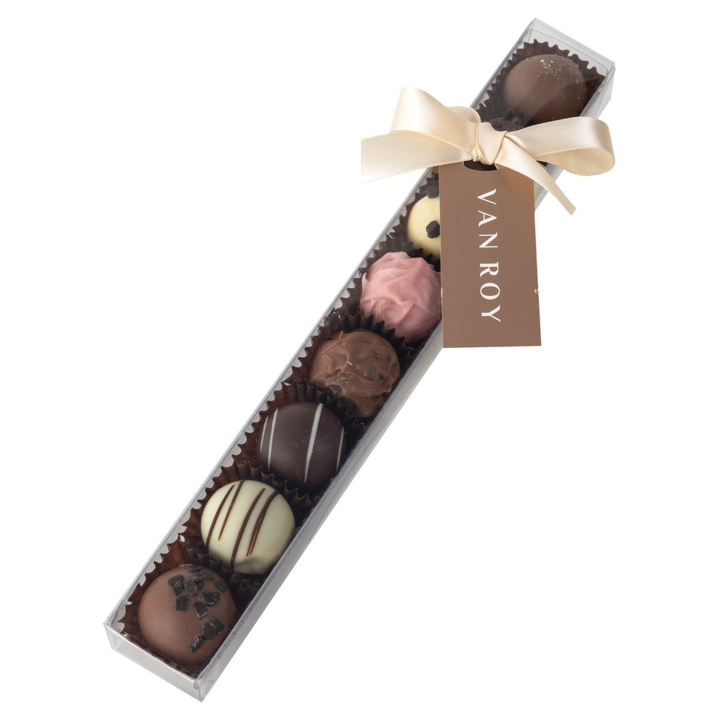 8 truffle selection in 25cm finger box with ribbon